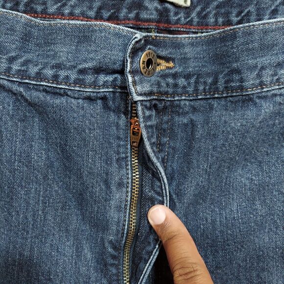 LL Bean Jeans Mens 42x32 Blue Classic Fit Fleece Lined Straight Leg - Picture 2 of 8